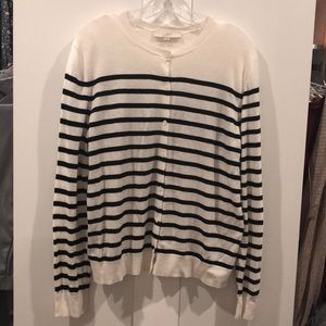 LOFT striped cardigan size XL
